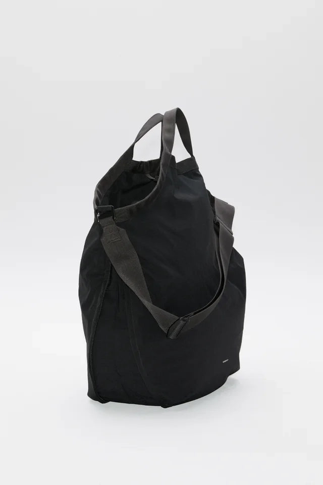 Grid Expandable Tote Bag - Black