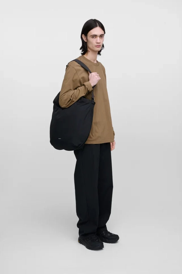 Grid Expandable Tote Bag - Black