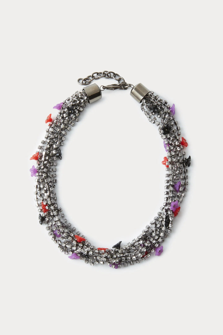 Flower Bouquet Necklace - Hot Pink Multi
