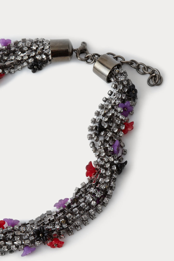 Flower Bouquet Necklace - Hot Pink Multi