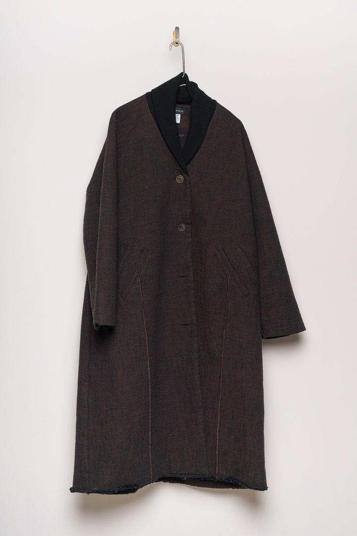 Linen & Cotton Coat - Black