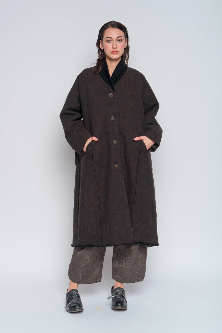 Linen & Cotton Coat - Black