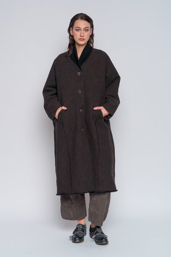 Linen & Cotton Coat - Black