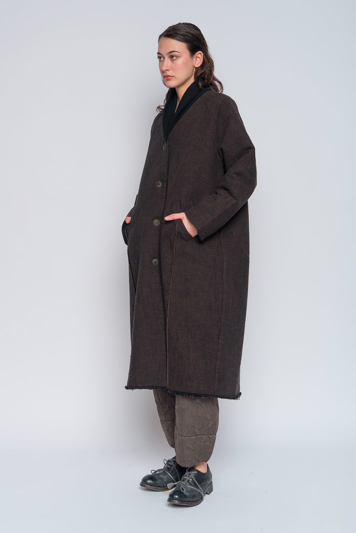 Linen & Cotton Coat - Black