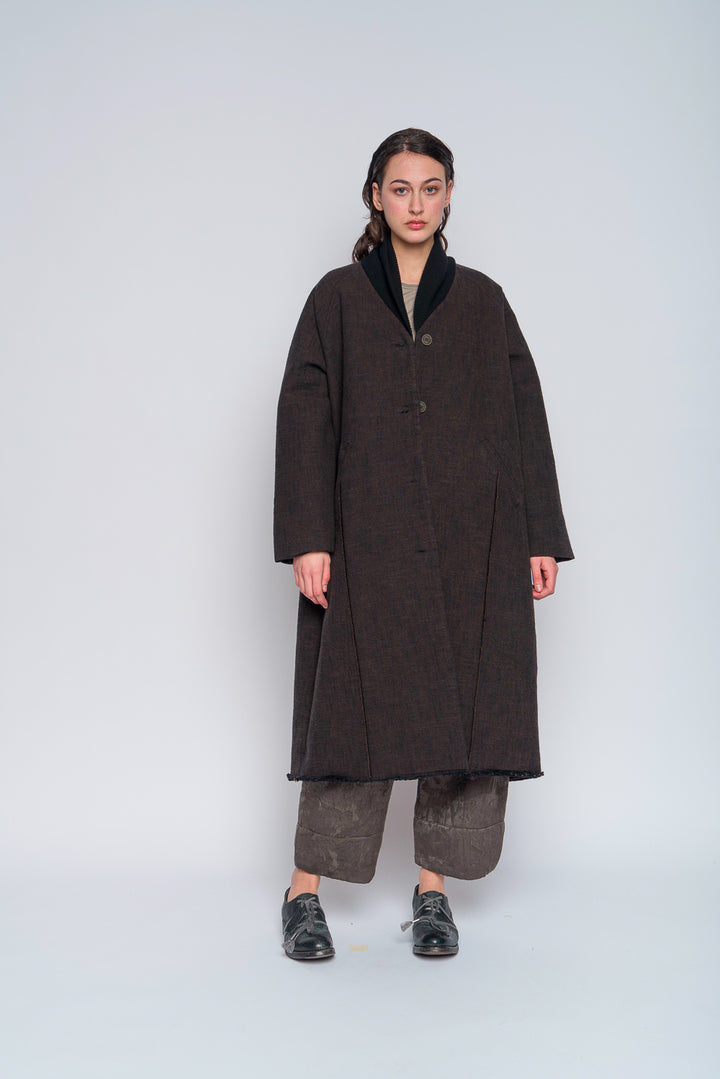 Linen & Cotton Coat - Black