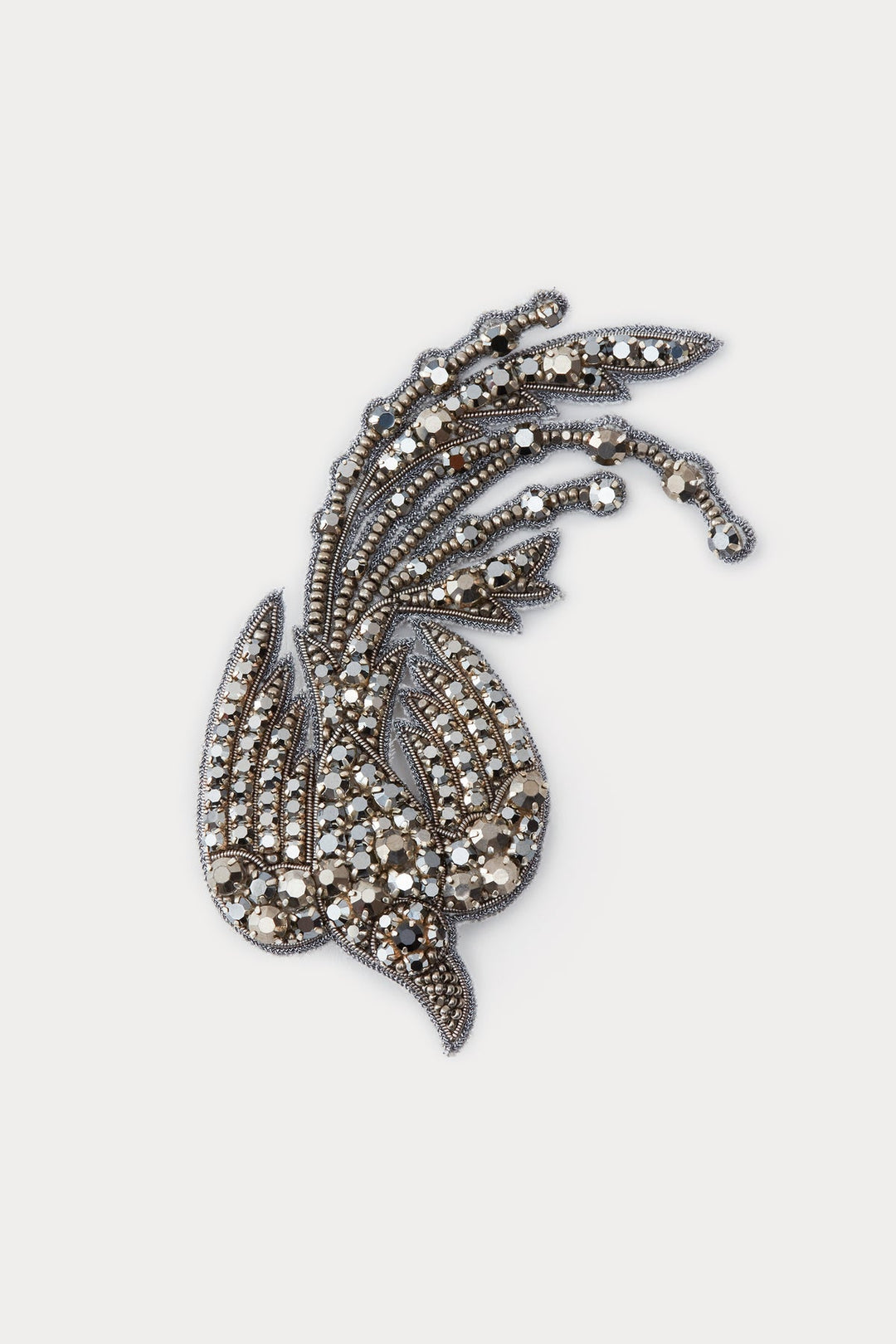 Swallow Brooch - Black Rhinestone