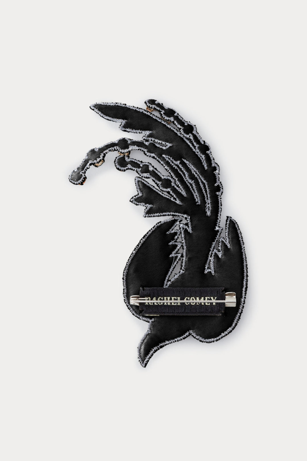 Swallow Brooch - Black Rhinestone