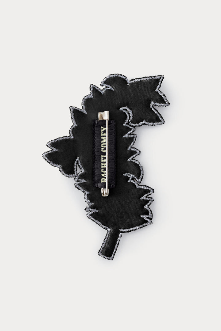 Plume Brooch - Black Rhinestone