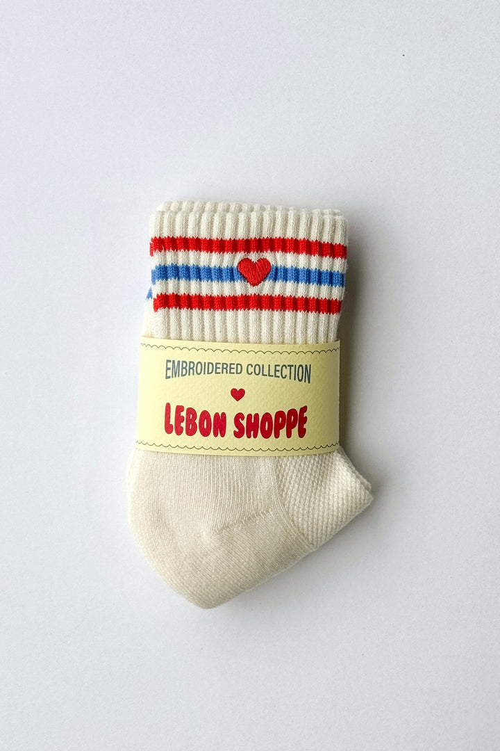 Embroidered Girlfriend Socks - Leche