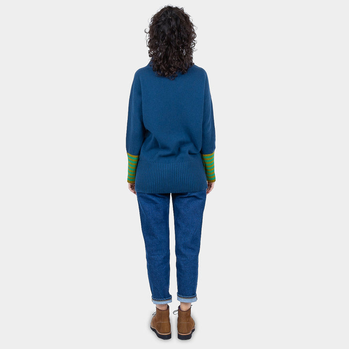 Danielle Turtle Tunic - Petrol Blue/Green/Mustard