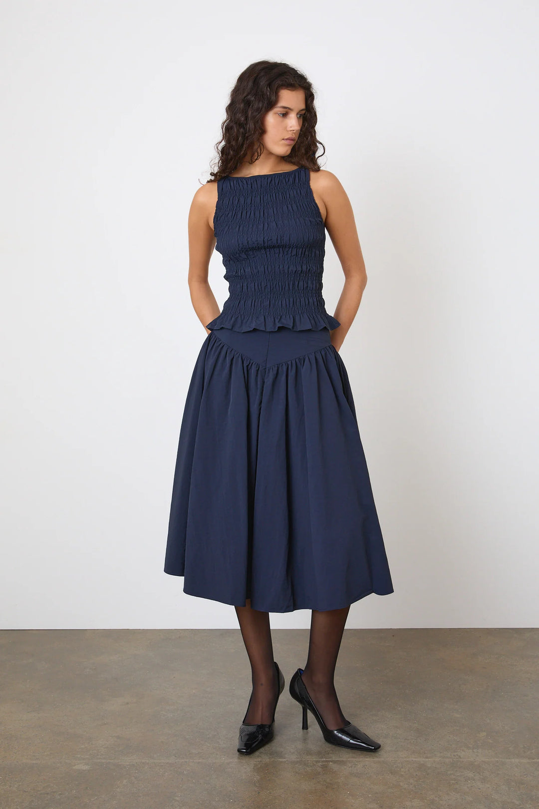 Deba Midi Skirt - Midnight