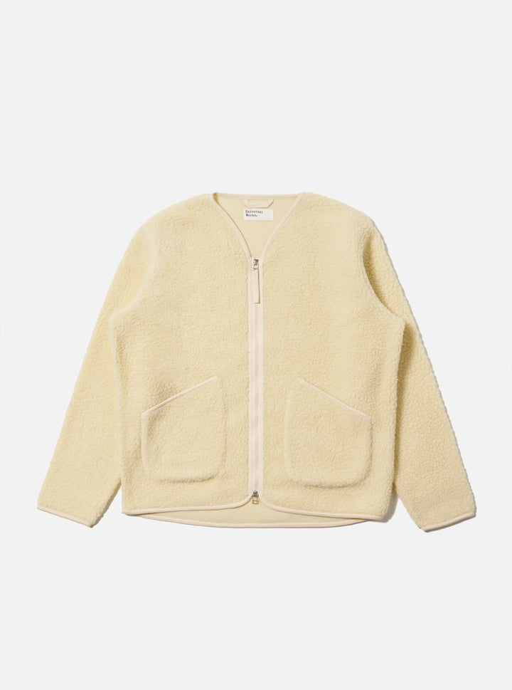 Zip Liner Jacket - Ecru Galaxy Fleece