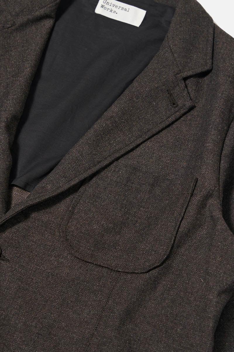 Two Button Jacket - Brown Upcycled IT Tweed