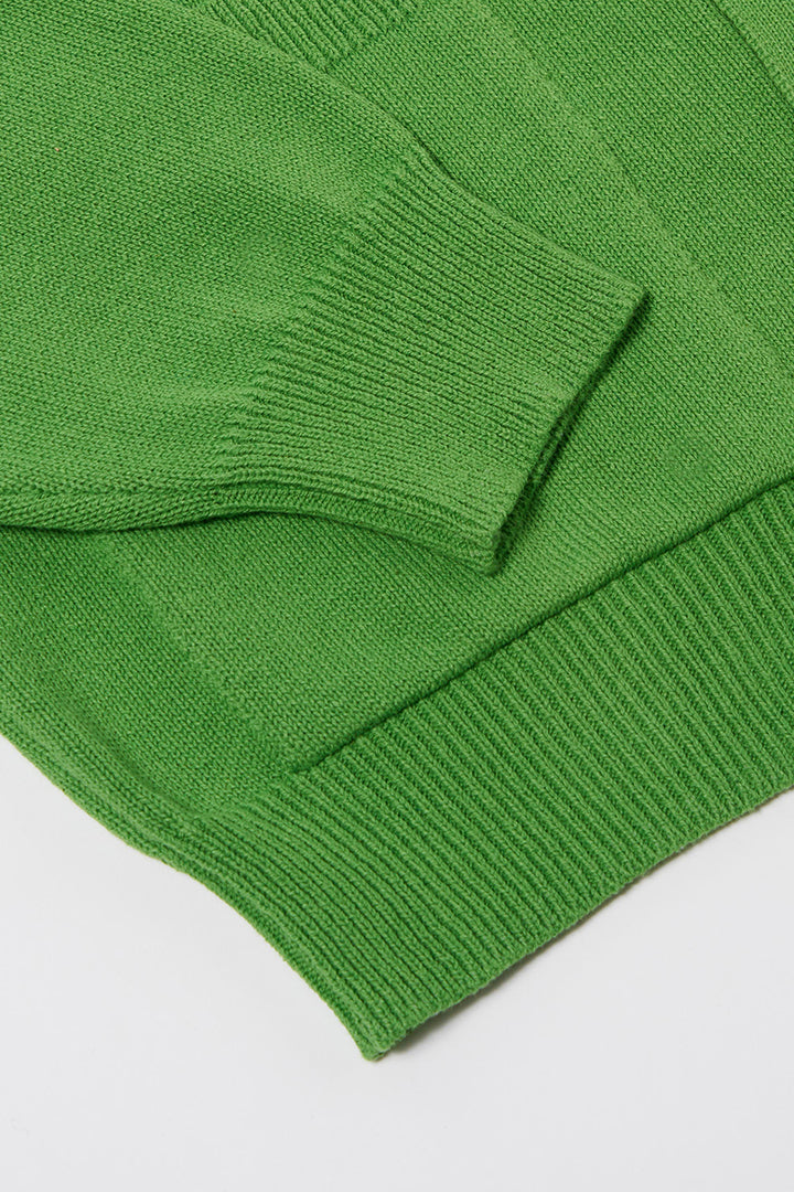 Pocket David Cardigan - Green Eco Cotton Knit