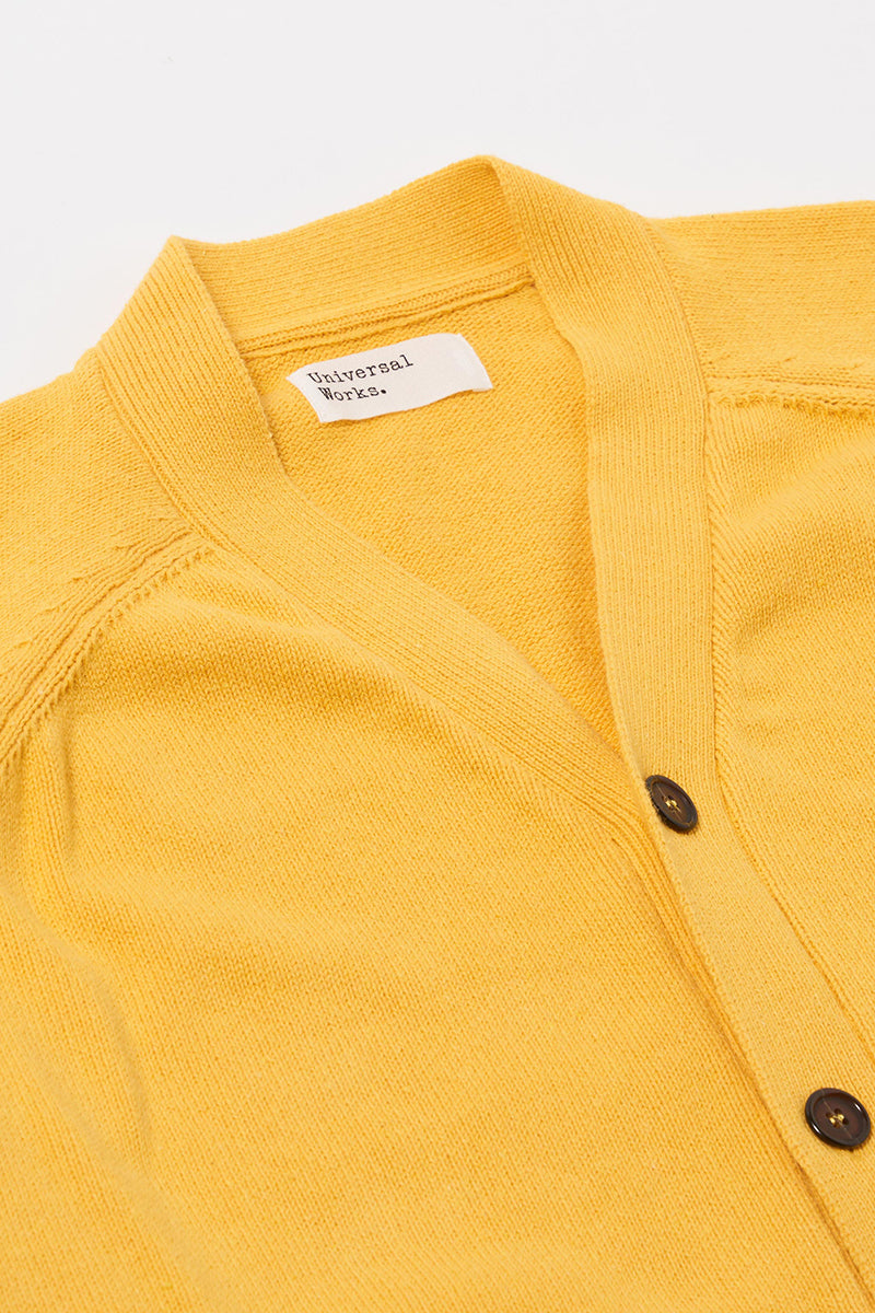 Pocket David Cardigan - Yellow Eco Cotton Knit