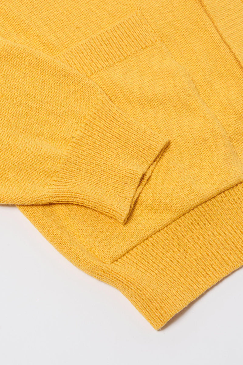 Pocket David Cardigan - Yellow Eco Cotton Knit