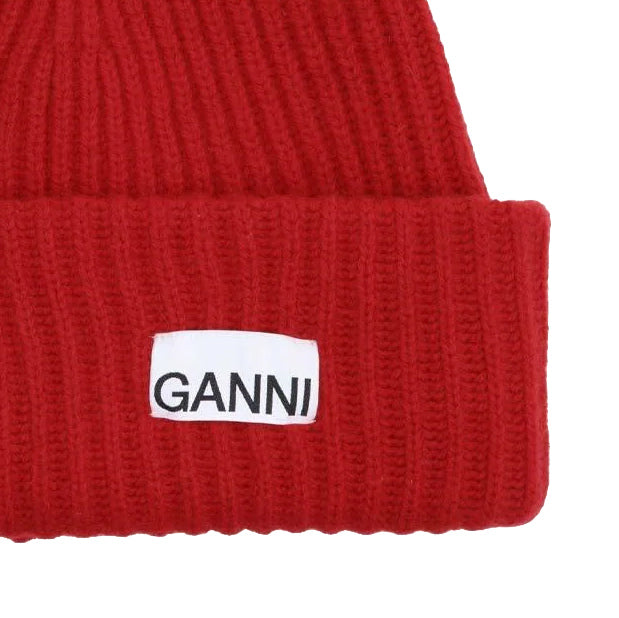 Recycled Wool Beanie - Racing Red