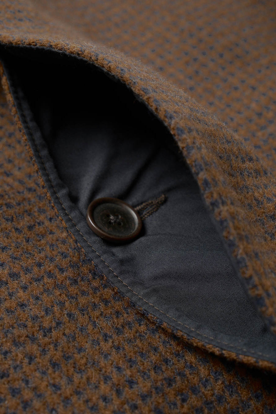 Stan Coat - Navy/Brown Wool Tweed Mix