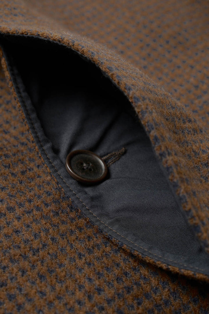 Stan Coat - Navy/Brown Wool Tweed Mix
