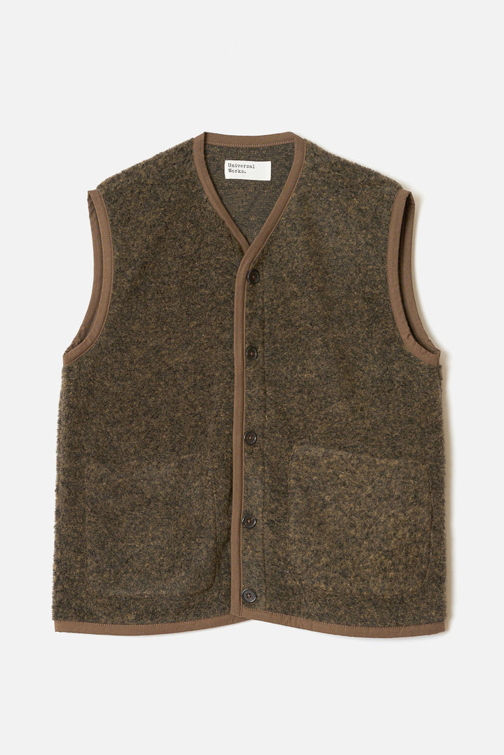 Lancaster Gilet - Brown Bouclet Fleece