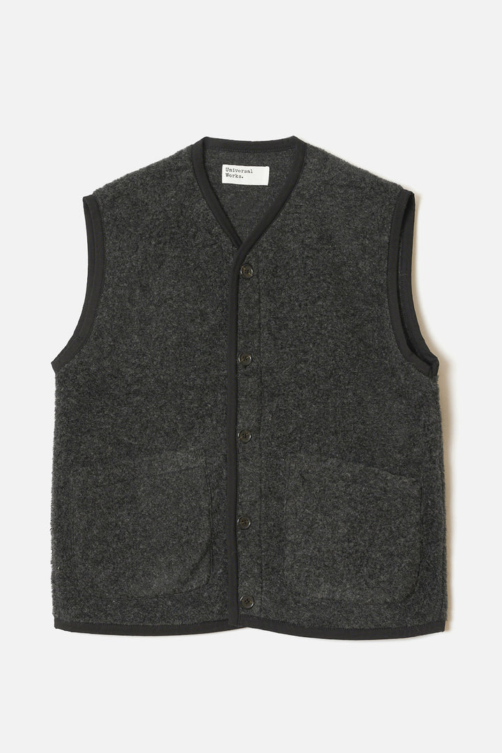 Lancaster Gilet - Charcoal Bouclet Fleece