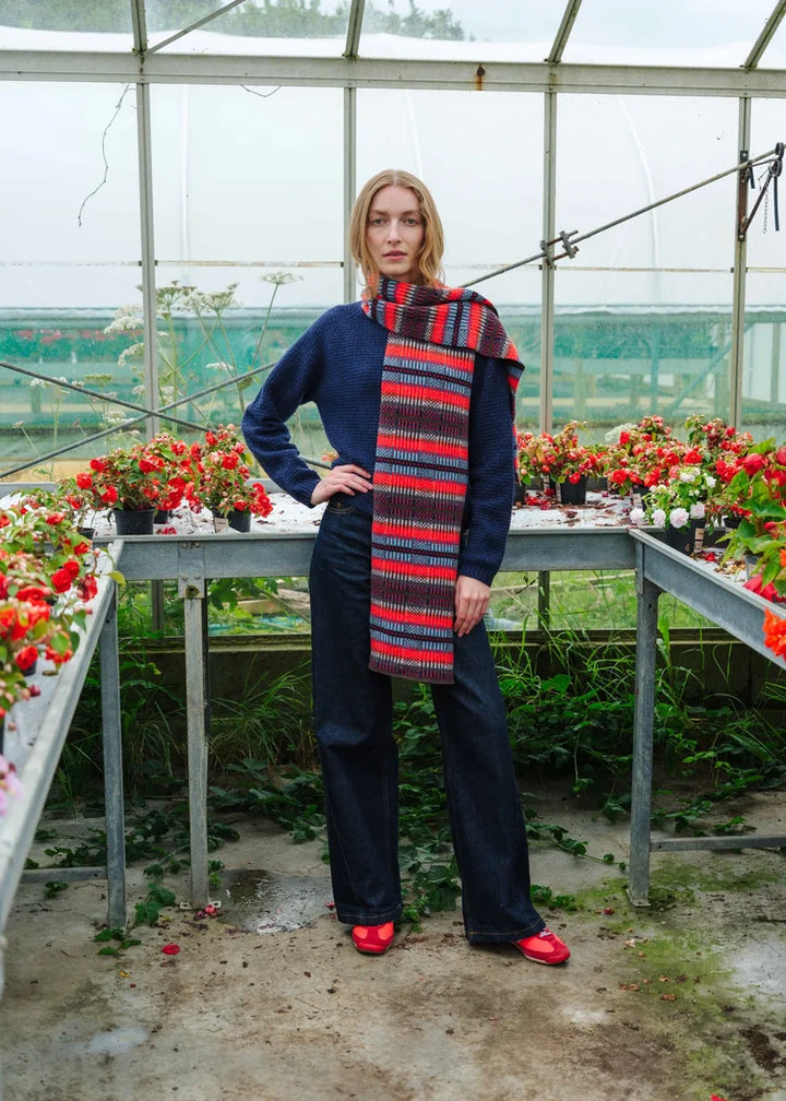 Modern Tartan Scarf - Winter Beach