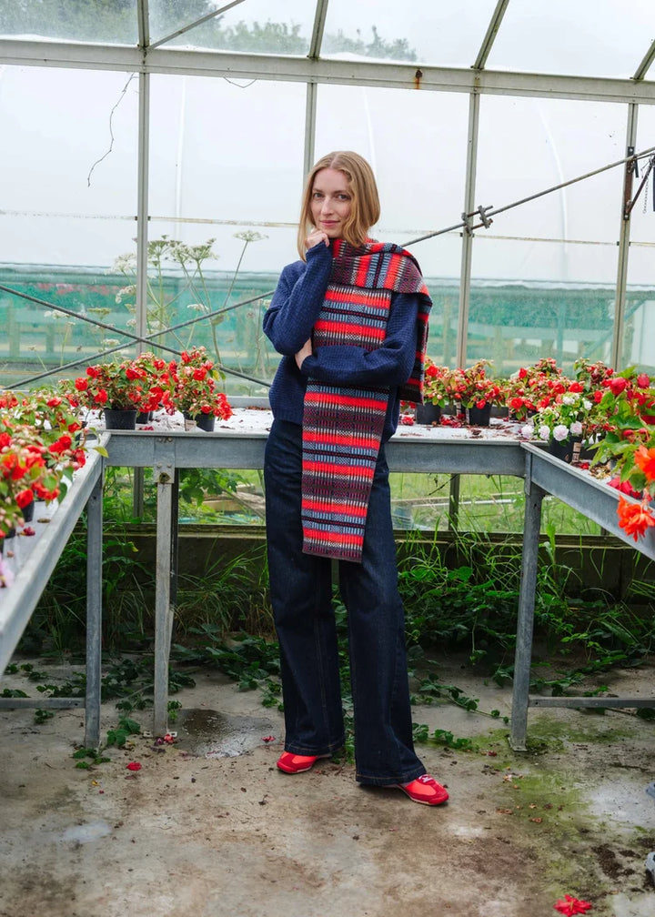Modern Tartan Scarf - Winter Beach