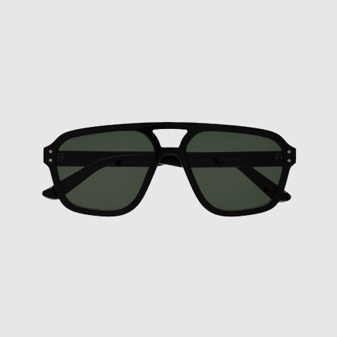 Jet Sunglasses - Black with Green Lens