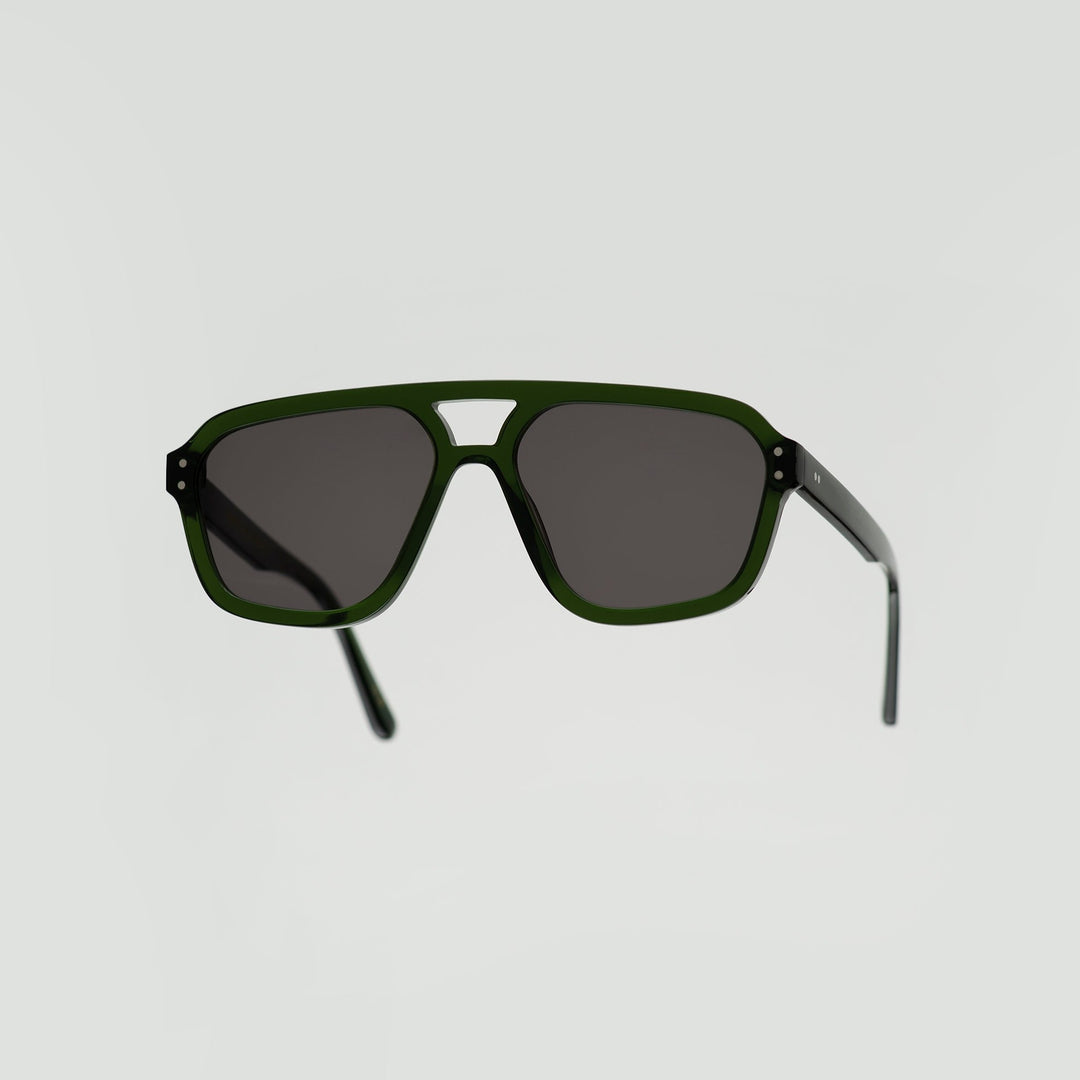 Jet Sunglasses - Bottle Green With Grey Solid Lens
