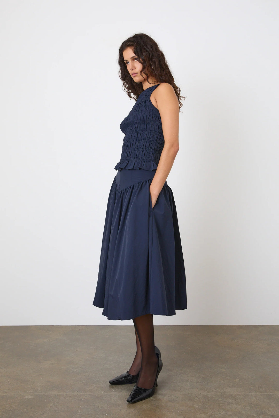 Deba Midi Skirt - Midnight