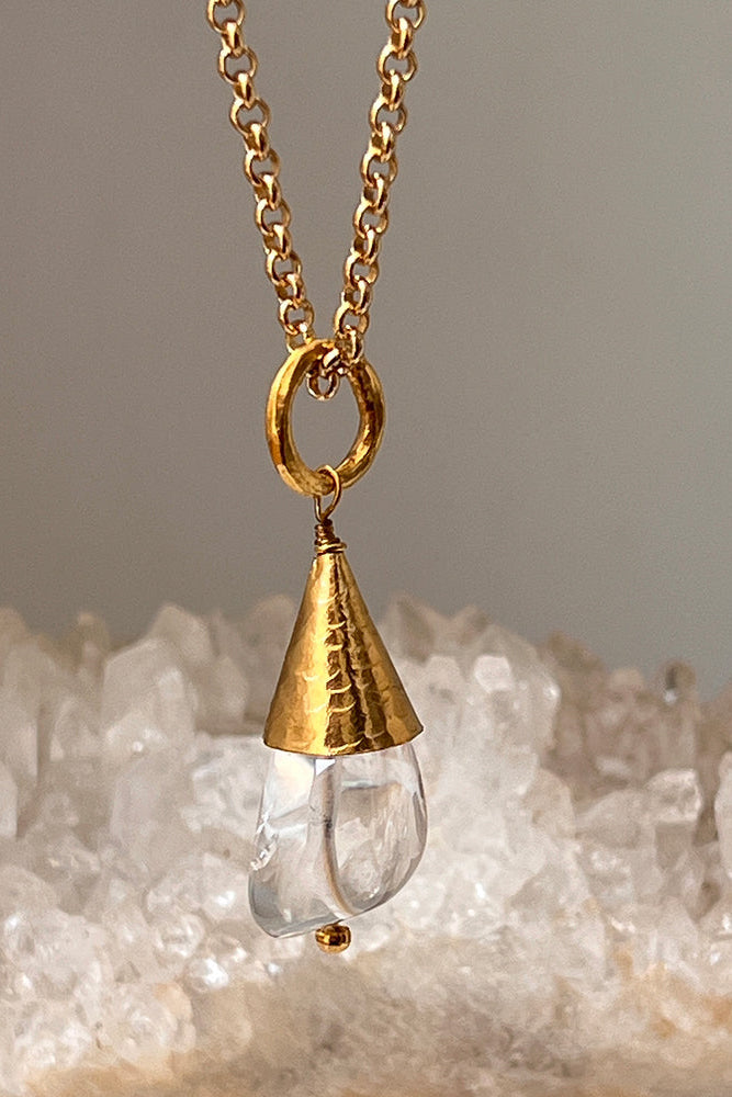 Rock Crystal Drop Necklace