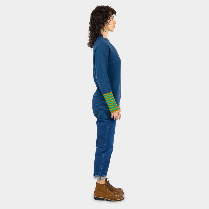 Danielle Turtle Tunic - Petrol Blue/Green/Mustard