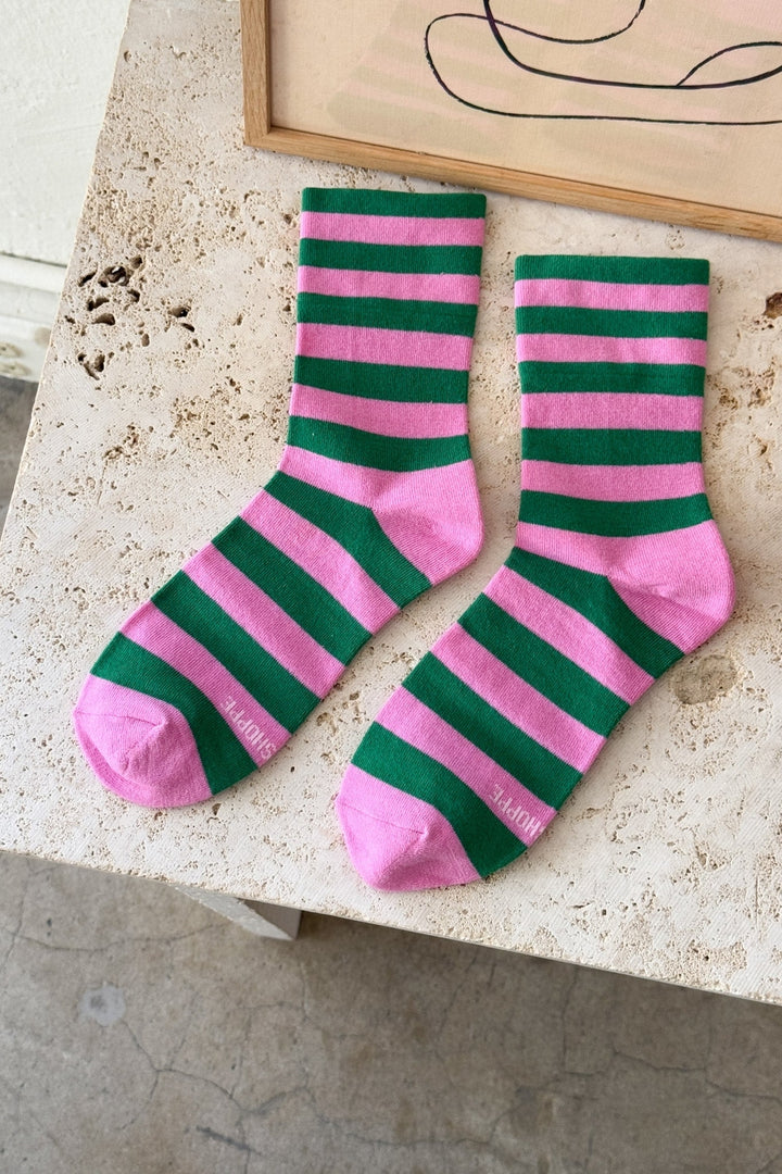 Wide Wally Socks - Pink Green - Frontiers Woman