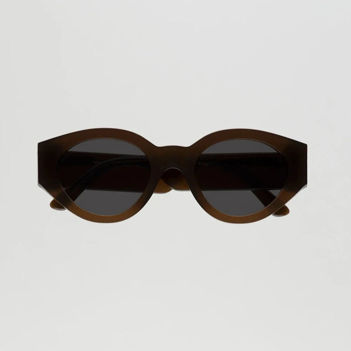 Polly Sunglasses - Chocolate With Solid Grey Lens