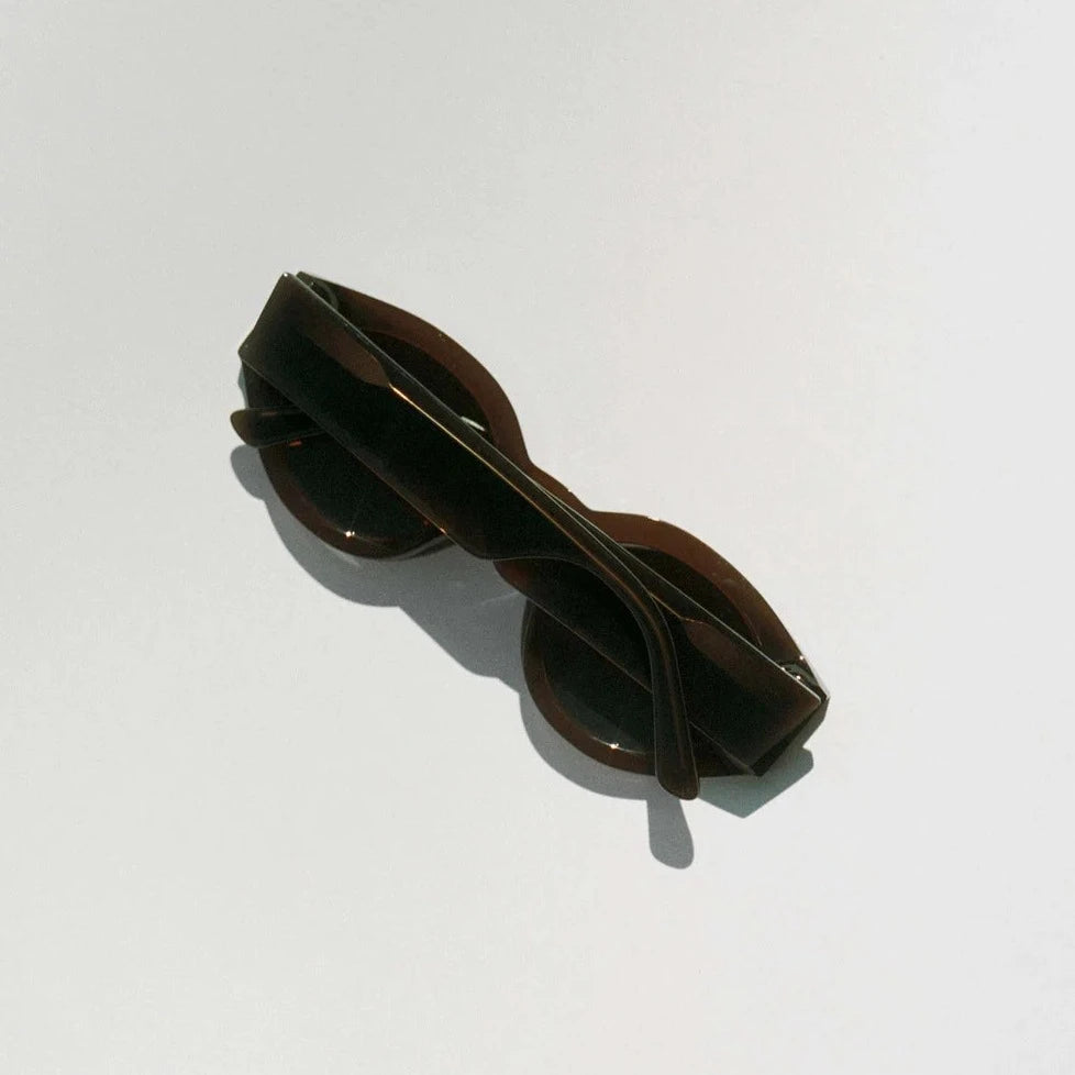 Polly Sunglasses - Chocolate With Solid Grey Lens