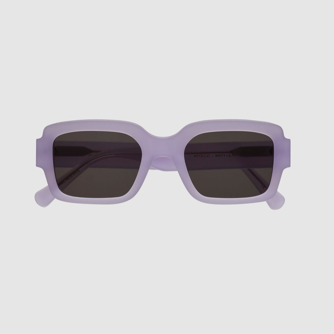 Apollo Sunglasses - Matte Lilac With Grey Solid Lens