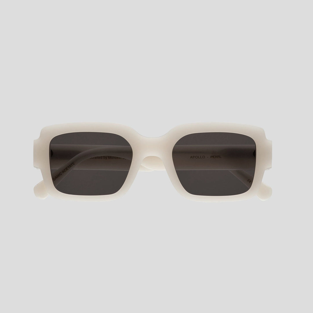 Apollo Sunglasses - Pearl With Grey Solid Lens