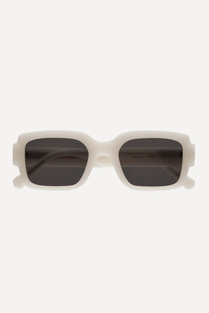 Apollo Sunglasses - Pearl With Grey Solid Lens - Frontiers Woman