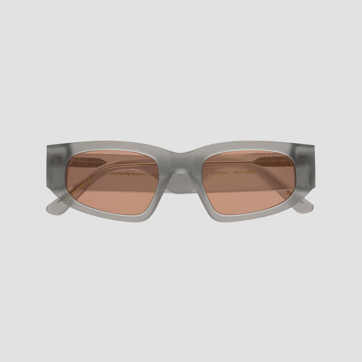 Eclipse Sunglasses - Matt Grey With Orange Solid Lens