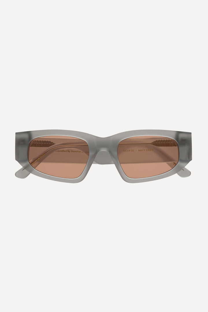 Eclipse Sunglasses - Matt Grey With Orange Solid Lens - Frontiers Woman