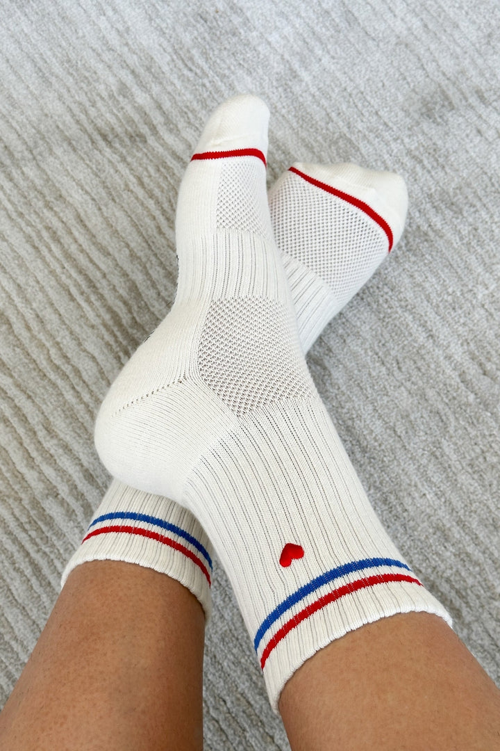 Embroidered Boyfriend Socks - Milk & Heart - Frontiers Woman
