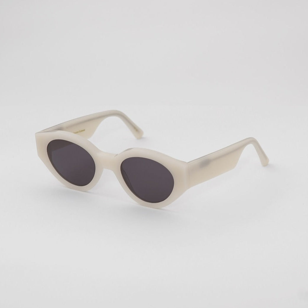 Polly Sunglasses - Pearl With Grey Solid Lens