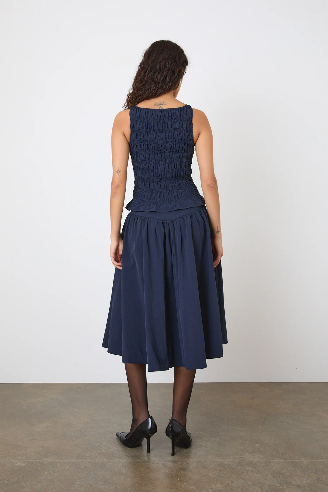 Deba Midi Skirt - Midnight