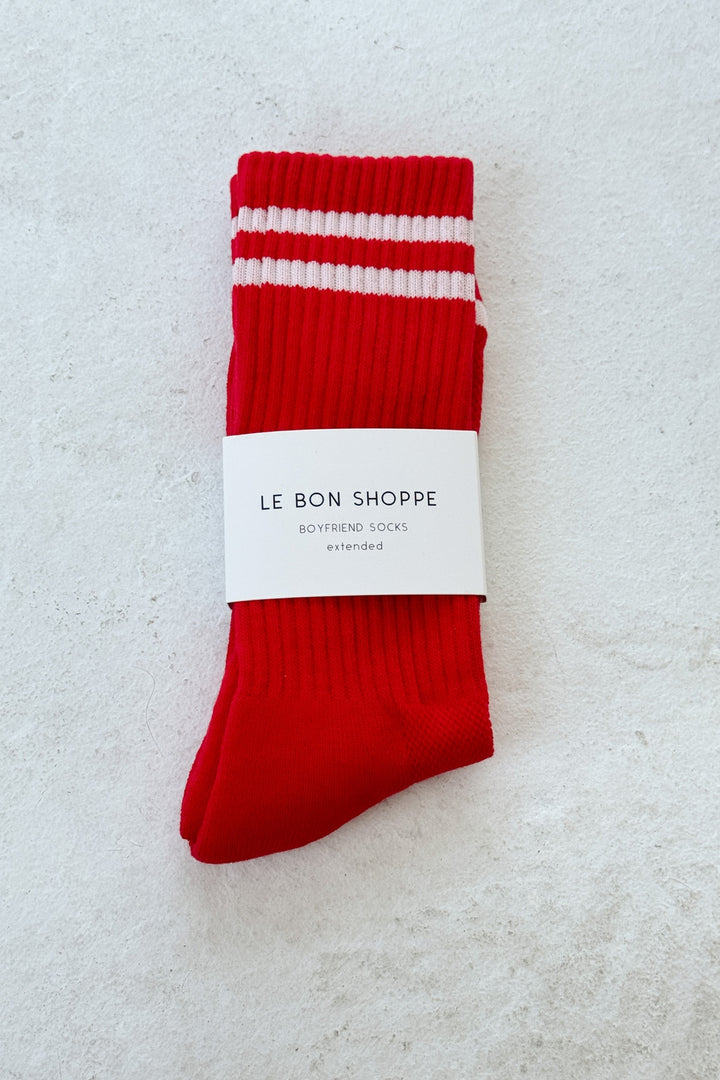 Extended Boyfriend Socks - Red