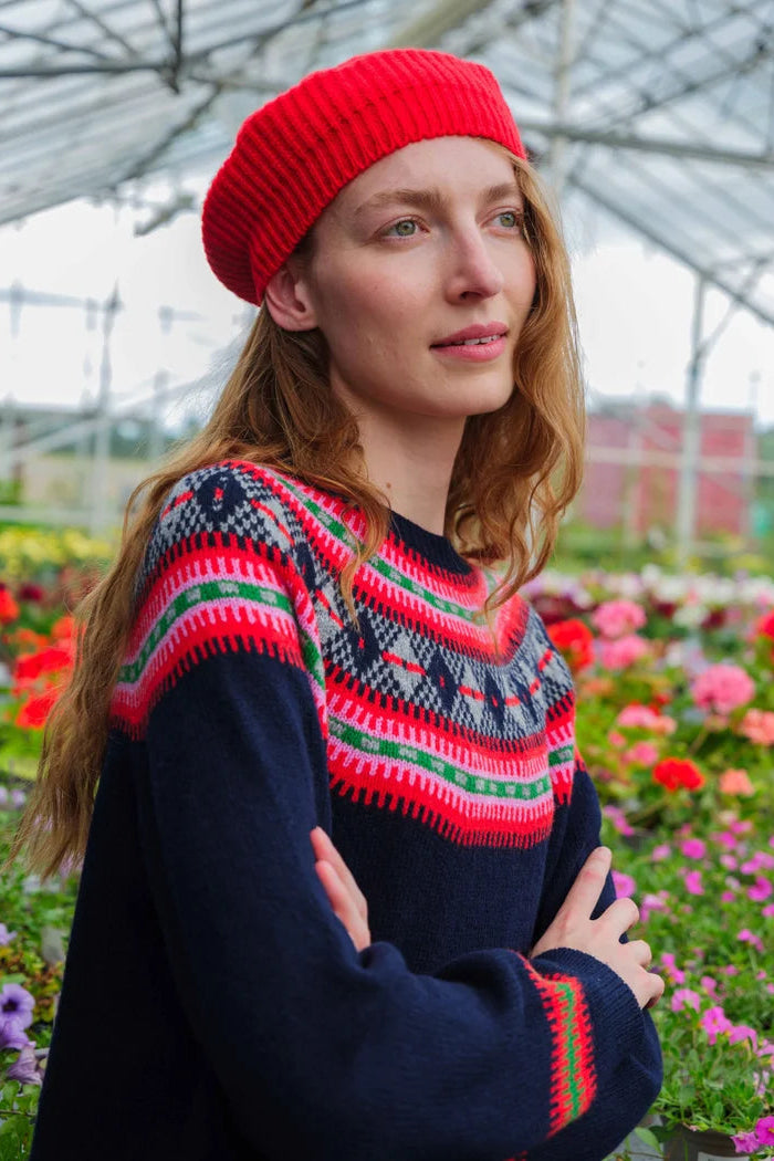 Fairisle Yoke Jumper in Deep Navy