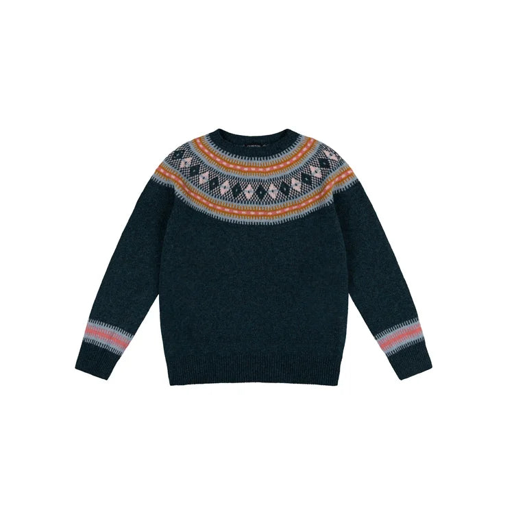 Fairisle Yoke Jumper in Deep Teal