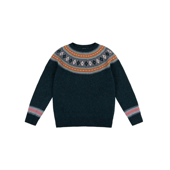 Fairisle Yoke Jumper in Deep Teal