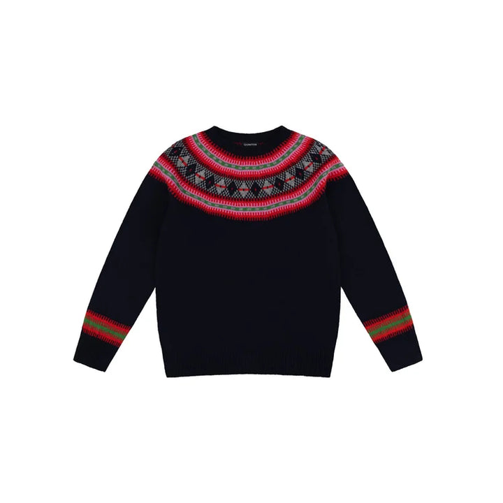 Fairisle Yoke Jumper in Deep Navy