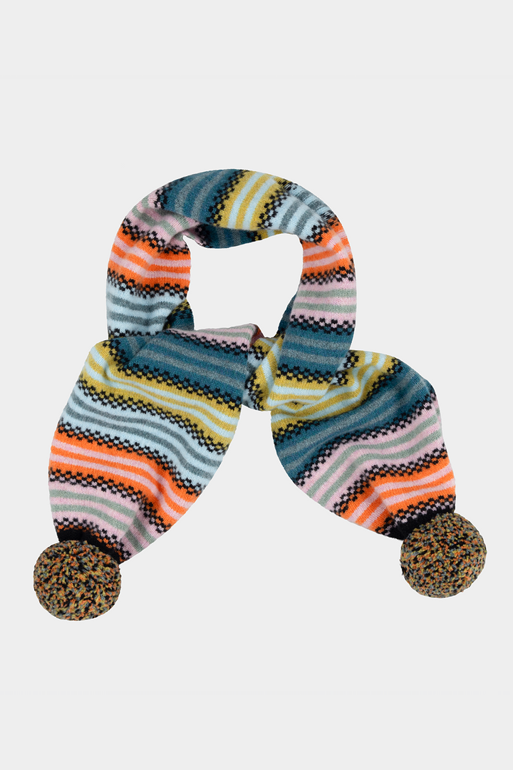 Stripe Pom Pom Scarf - Meadow Patch