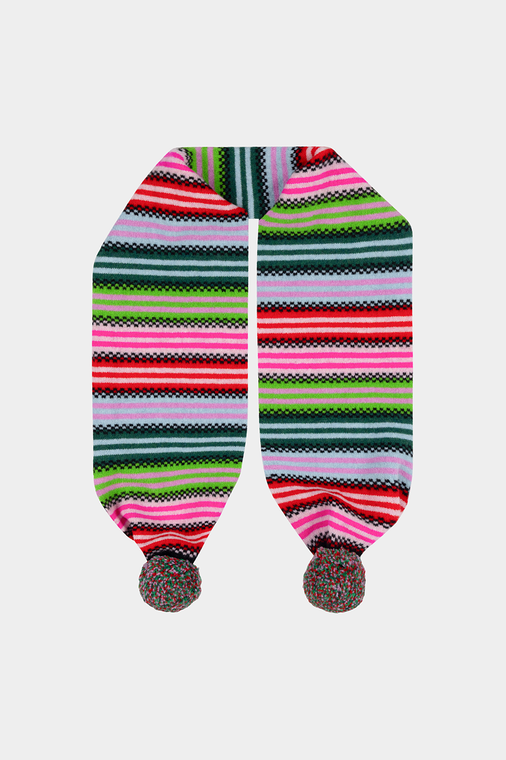 Stripe Pom Pom Scarf - Hyper Nature